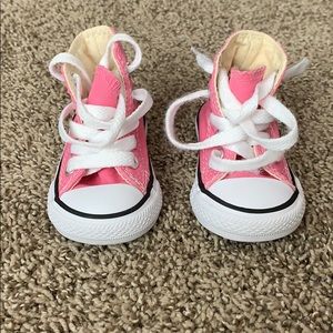 Baby size 2 pink converse high top